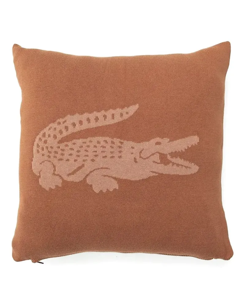 Lacoste Überwurf mit Kroko-Muster (45cm x 45cm) - Braun Braun