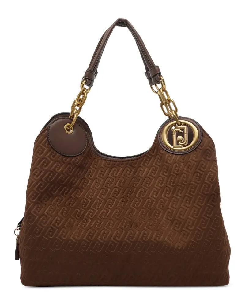 Liu Jo Ketten-Tote Bag mit Monogramm-Prägung - Braun Braun