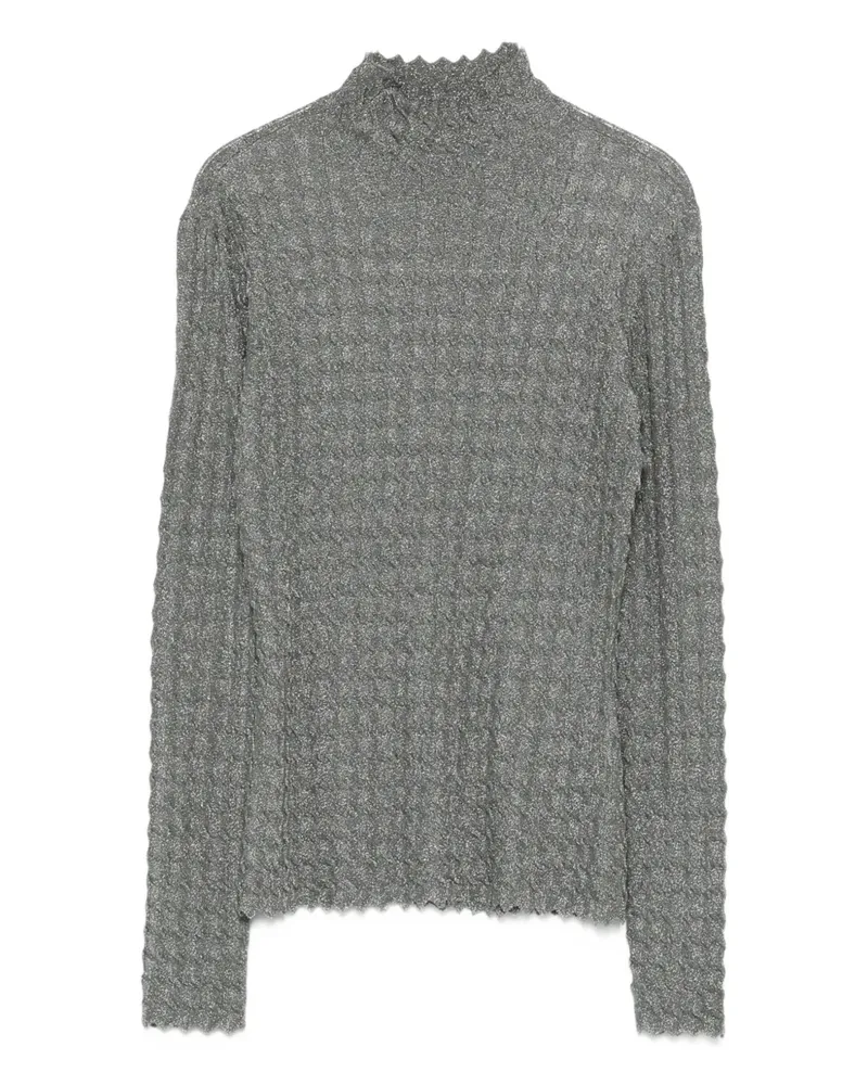Emporio Armani high-neck textured sweater - Grau Grau
