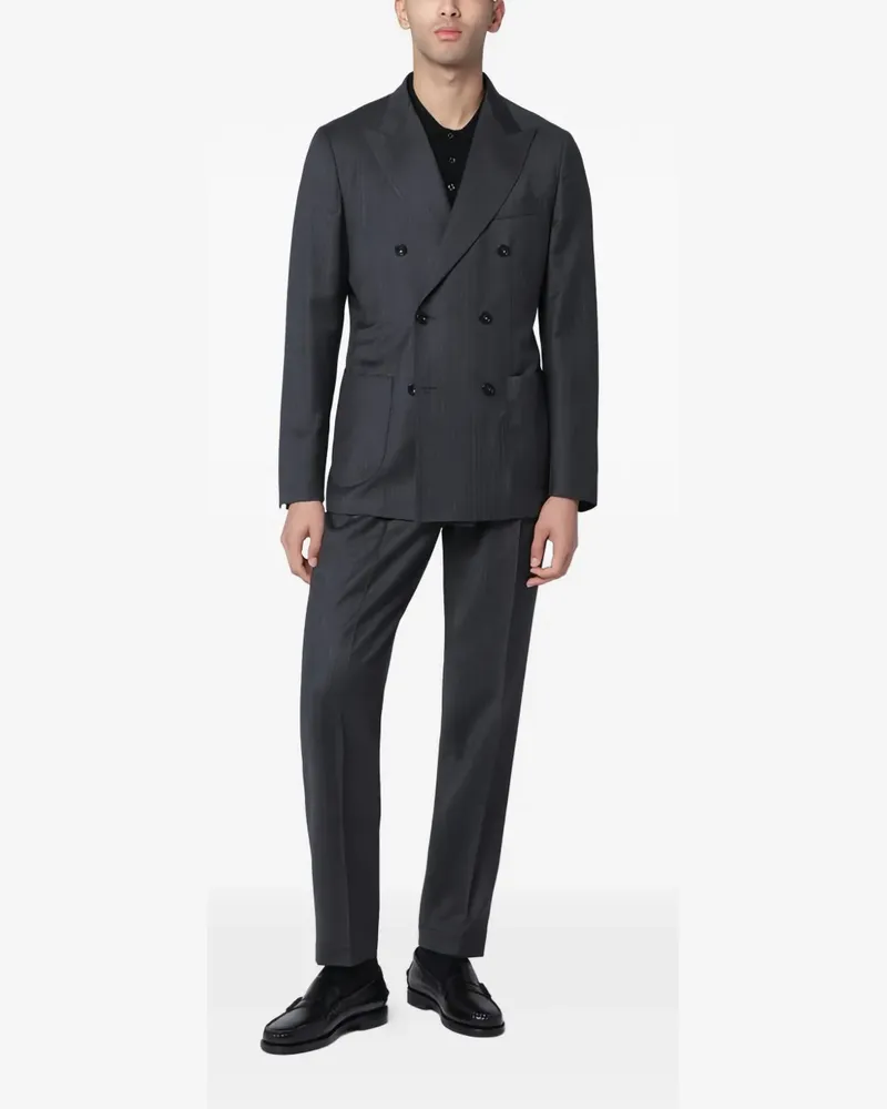 Biagio Santaniello double-breasted pinstripe suit - Grau Grau