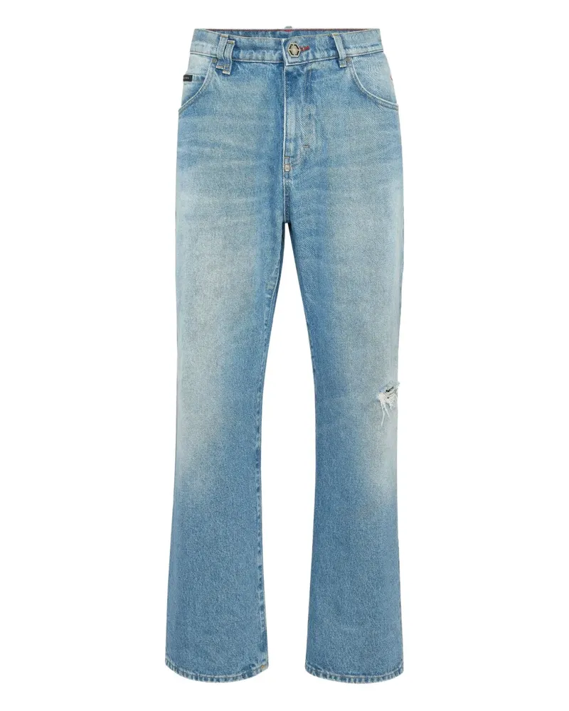 Philipp Plein Jeans mit Logo-Patch - Blau Blau