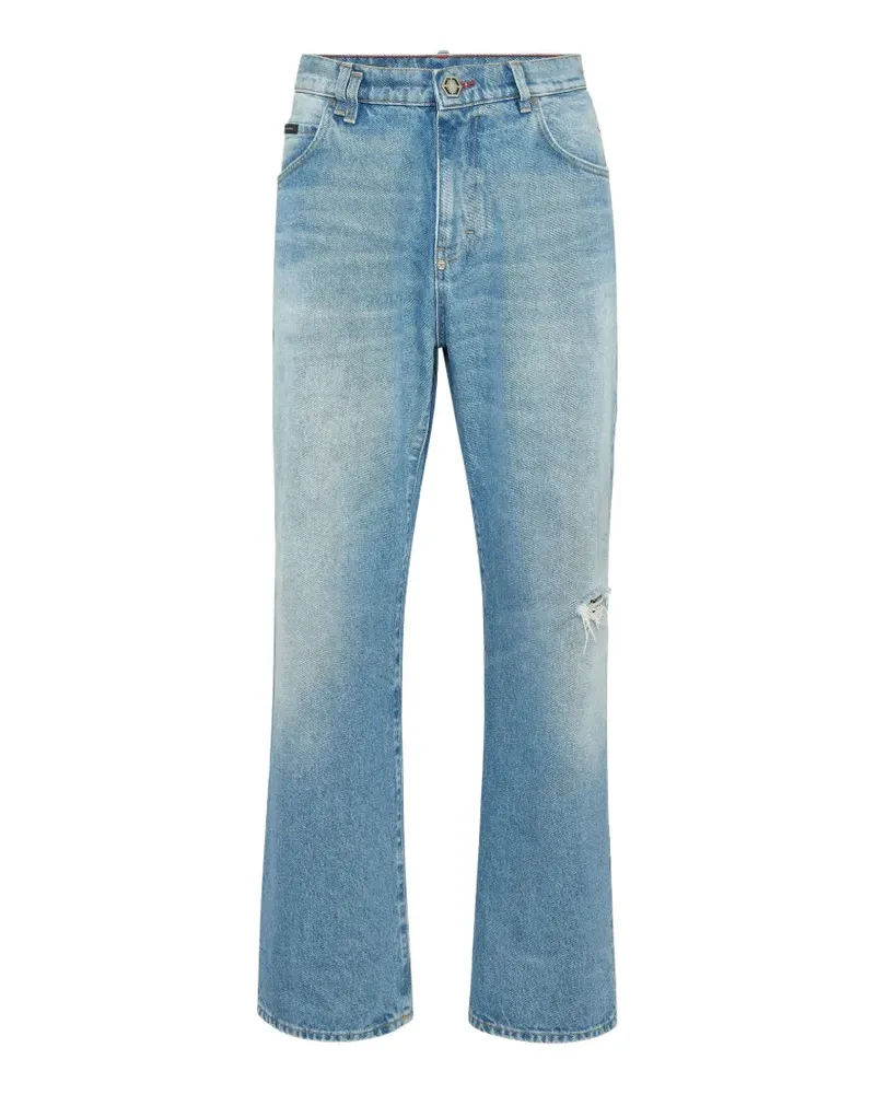 Philipp Plein Jeans mit Logo-Patch - Blau Blau