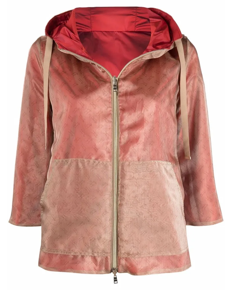 Herno Kapuzenjacke aus Velours - Nude Nude