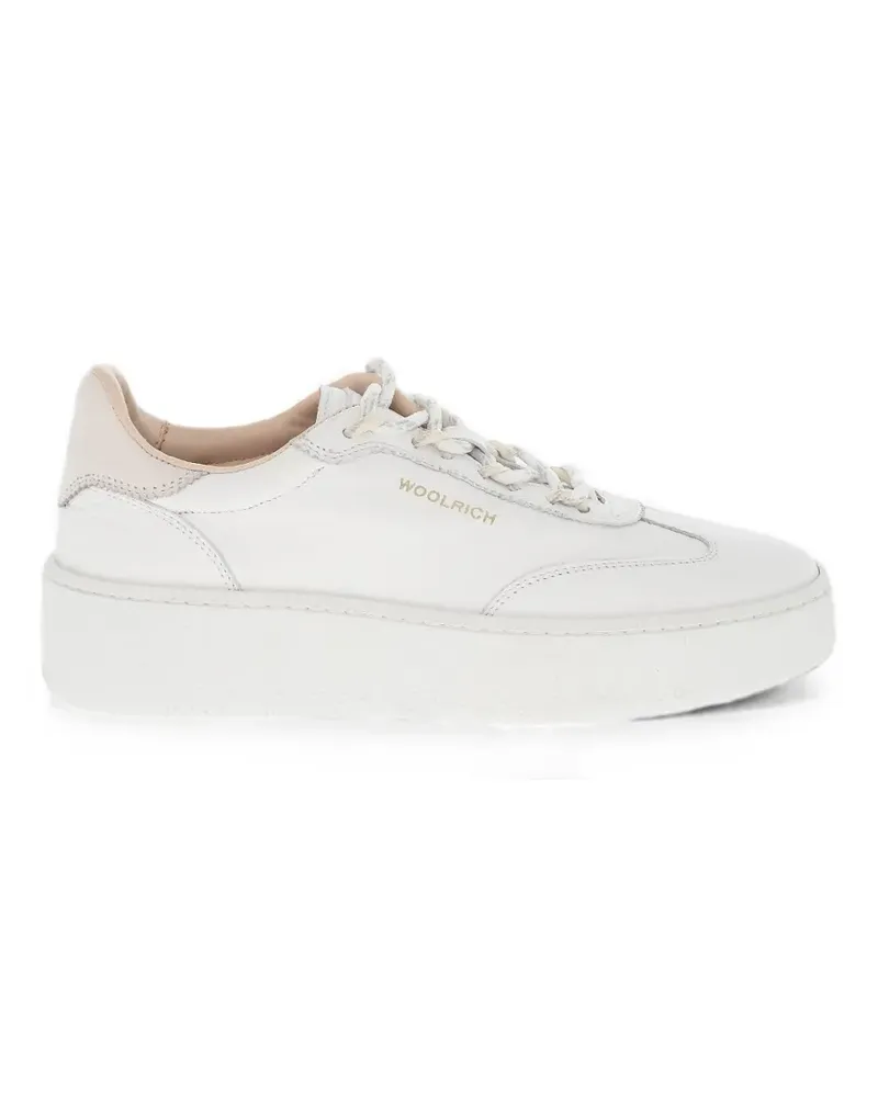 Woolrich lace-up leather sneakers - Weiß Weiß