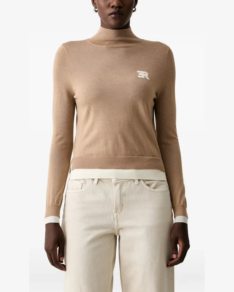 Ermanno Scervino logo-patch sweater - Nude Nude