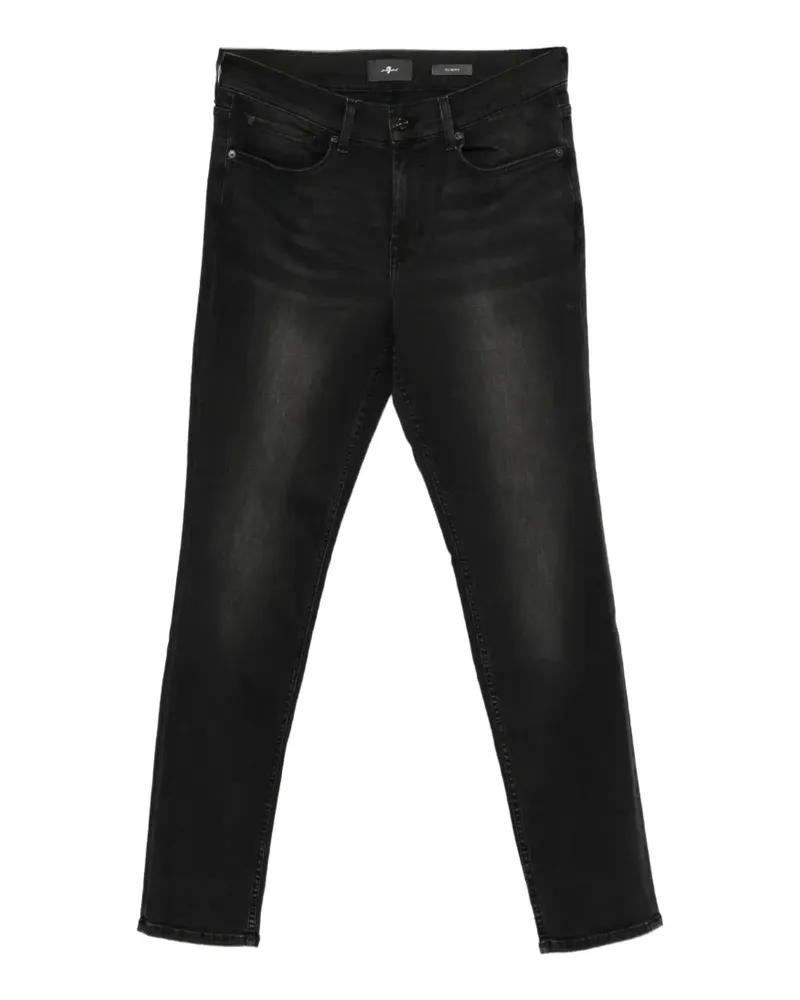 7 for all mankind Slimmy Jeans mit ausgeblichenem Effekt - Schwarz Schwarz