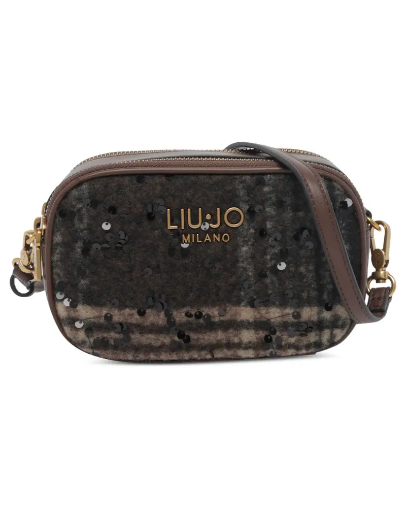 Liu Jo sequin-embellished checked shoulder bag - Braun Braun