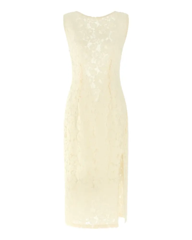 Pinko lace split midi dress - Weiß Weiß