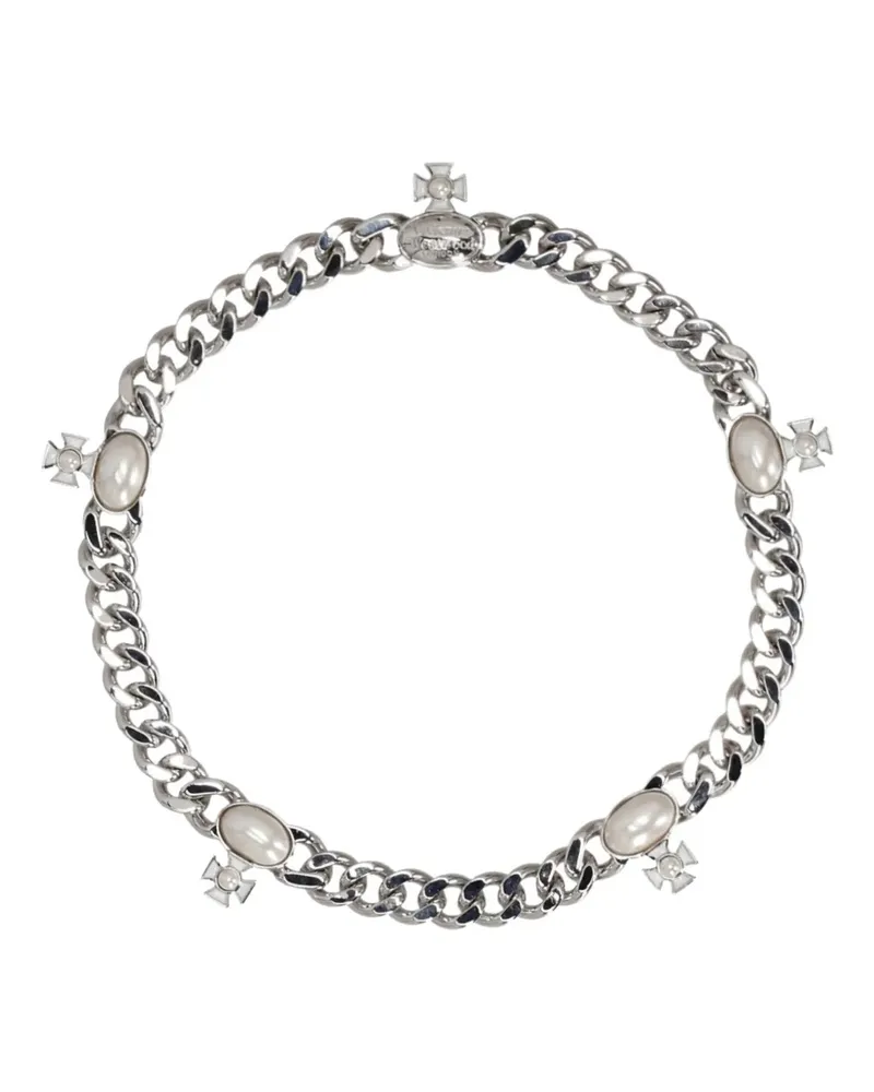 Vivienne Westwood pearl curb chain necklace - Silber Silber
