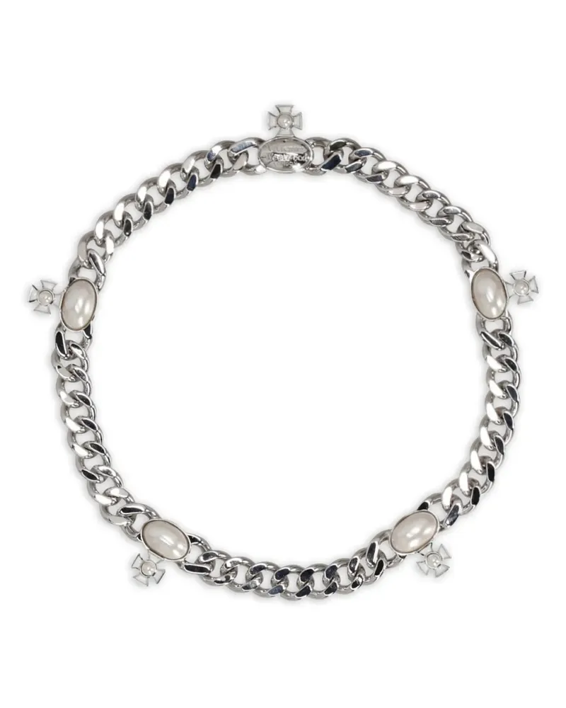 Vivienne Westwood pearl curb chain necklace - Silber Silber