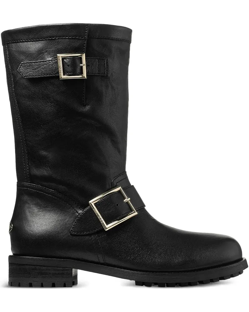 Jimmy Choo Biker Mid Bikerstiefel mit Schnalle - Schwarz Schwarz