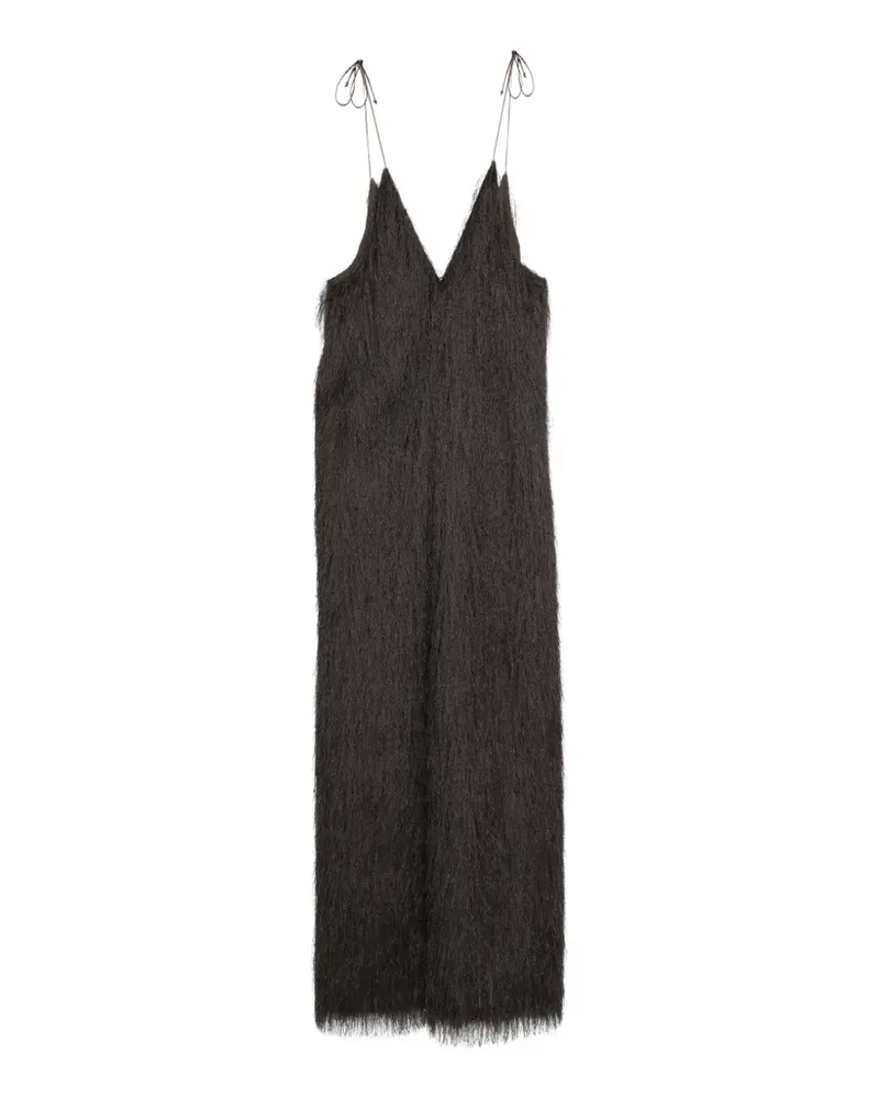 ALYSI V-neck fringed maxi dress - Braun Braun