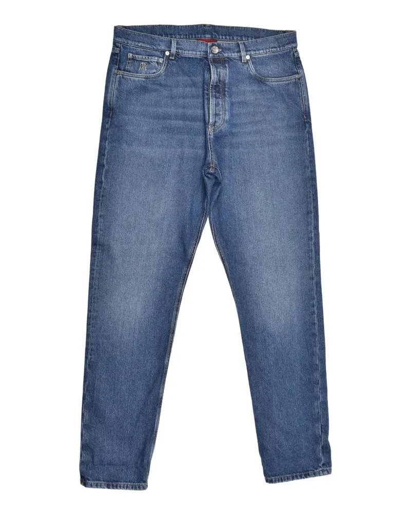 Brunello Cucinelli faded-effect straight-leg jeans - Blau Blau