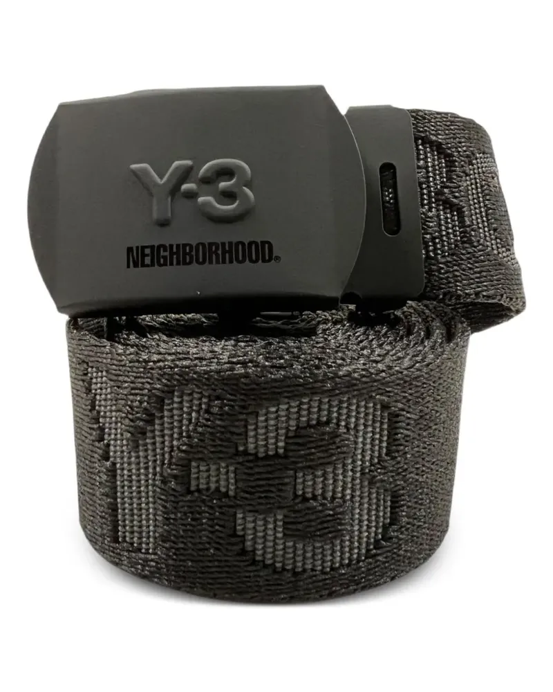 Y-3 x Neighborhood Gürtel mit Logo-Schnalle - Schwarz Schwarz