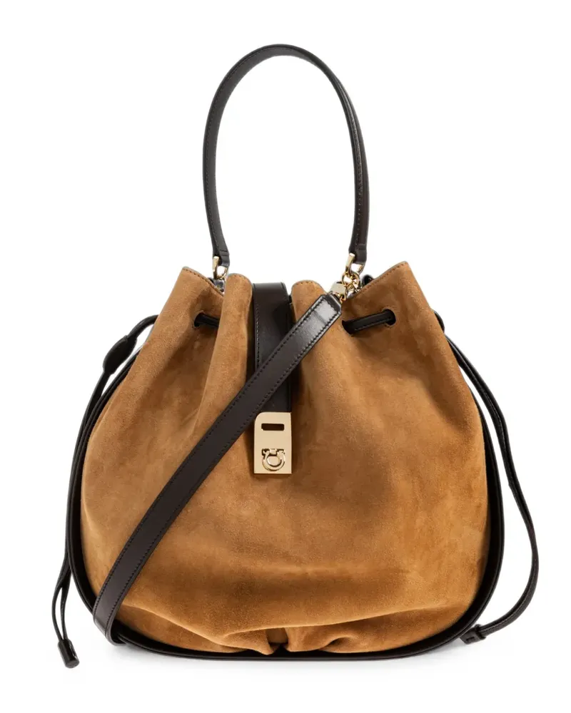 Ferragamo Hug" bucket-type handbag - Nude Nude