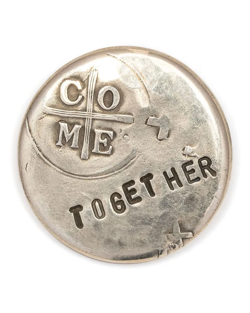 WERKSTATT:MÜNCHEN Come Together Button aus Sterlingsilber Silber