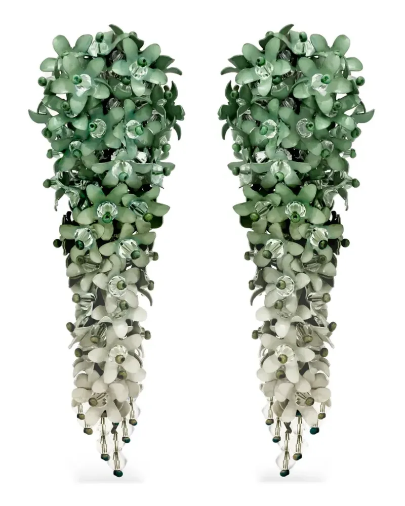 Oscar de la Renta Cascading Flower Ohrringe - Grün Grün
