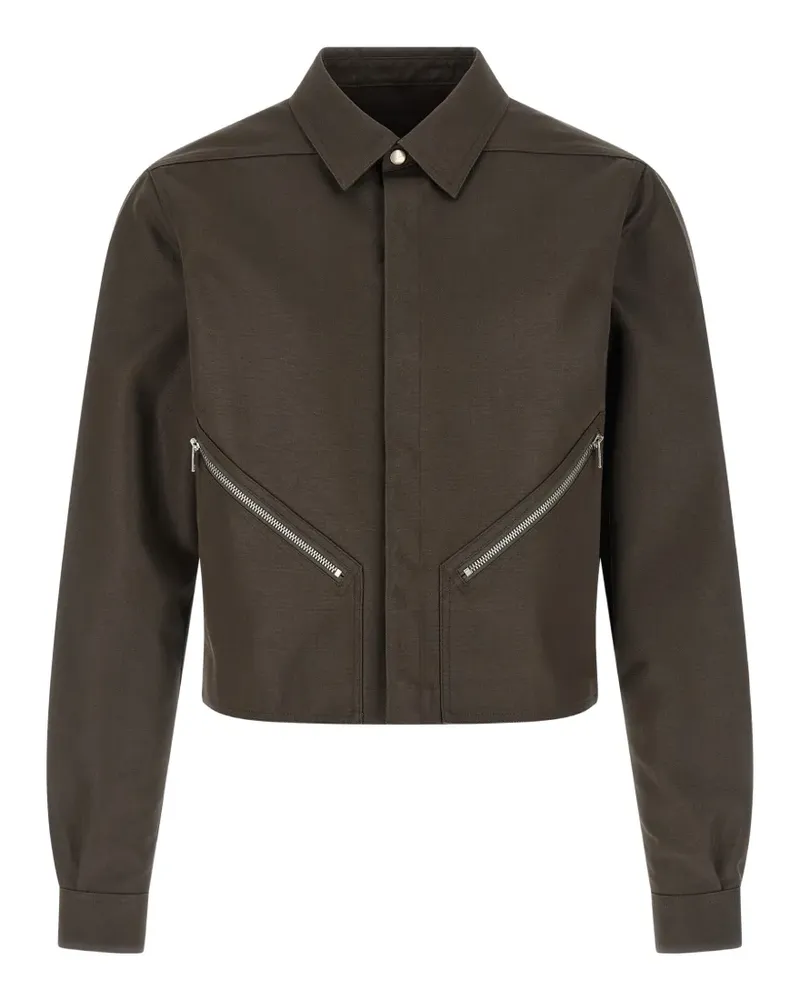 Rick Owens Tour Alice Cropped-Hemdjacke - Braun Braun