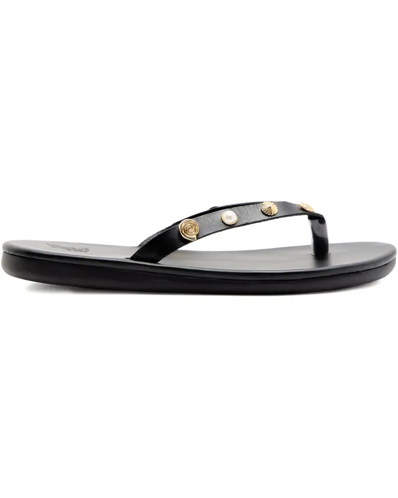 Ancient Greek Sandals Saionara Sandalen mit Zehensteg - Schwarz Schwarz