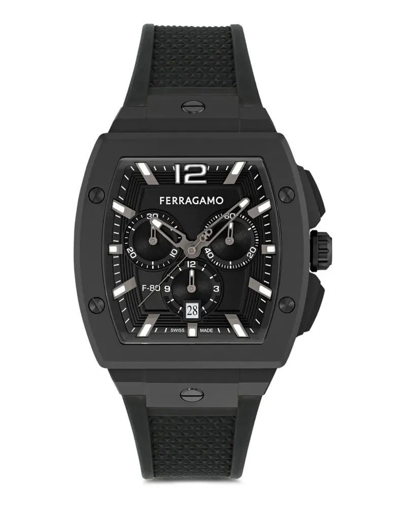Ferragamo F-80 Tonneau Chronograph 418mm watch - Schwarz Schwarz
