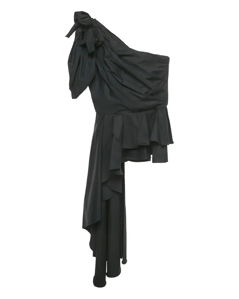 Johanna Ortiz One-Shoulder-Top mit Rüsche - Schwarz Schwarz