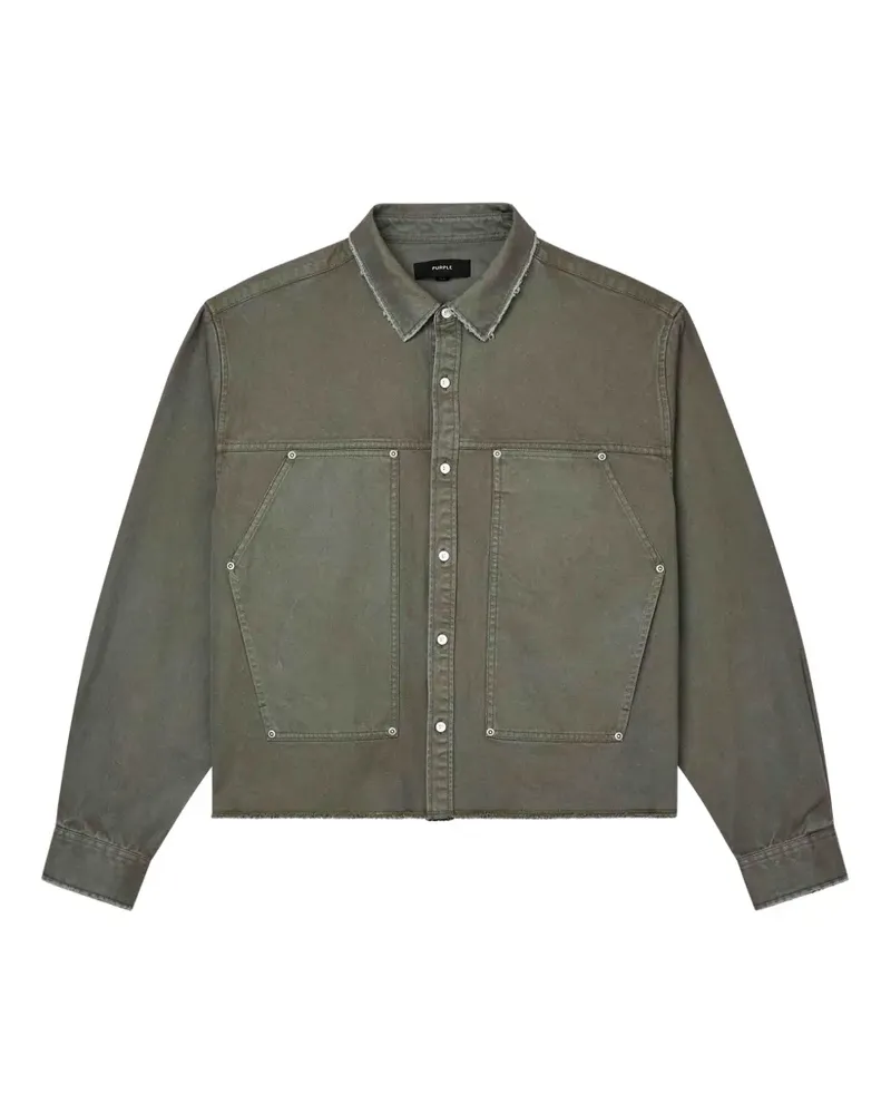 PURPLE BRAND frayed denim shirt - Grün Grün