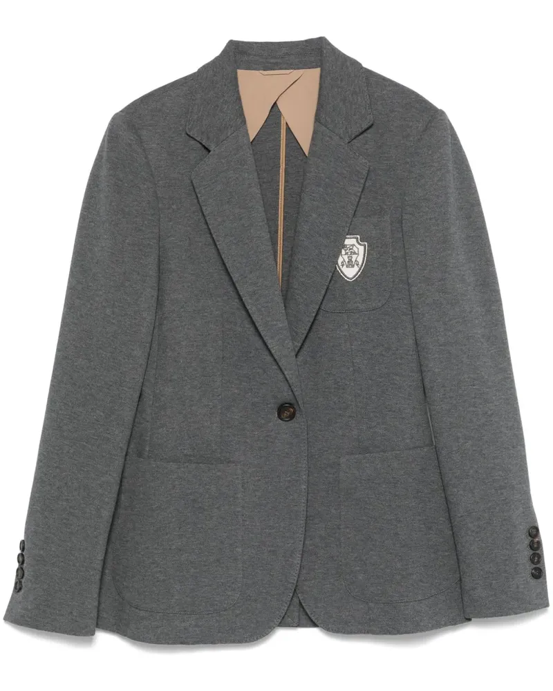 Brunello Cucinelli Sakko mit Patch-Detail - Grau Grau