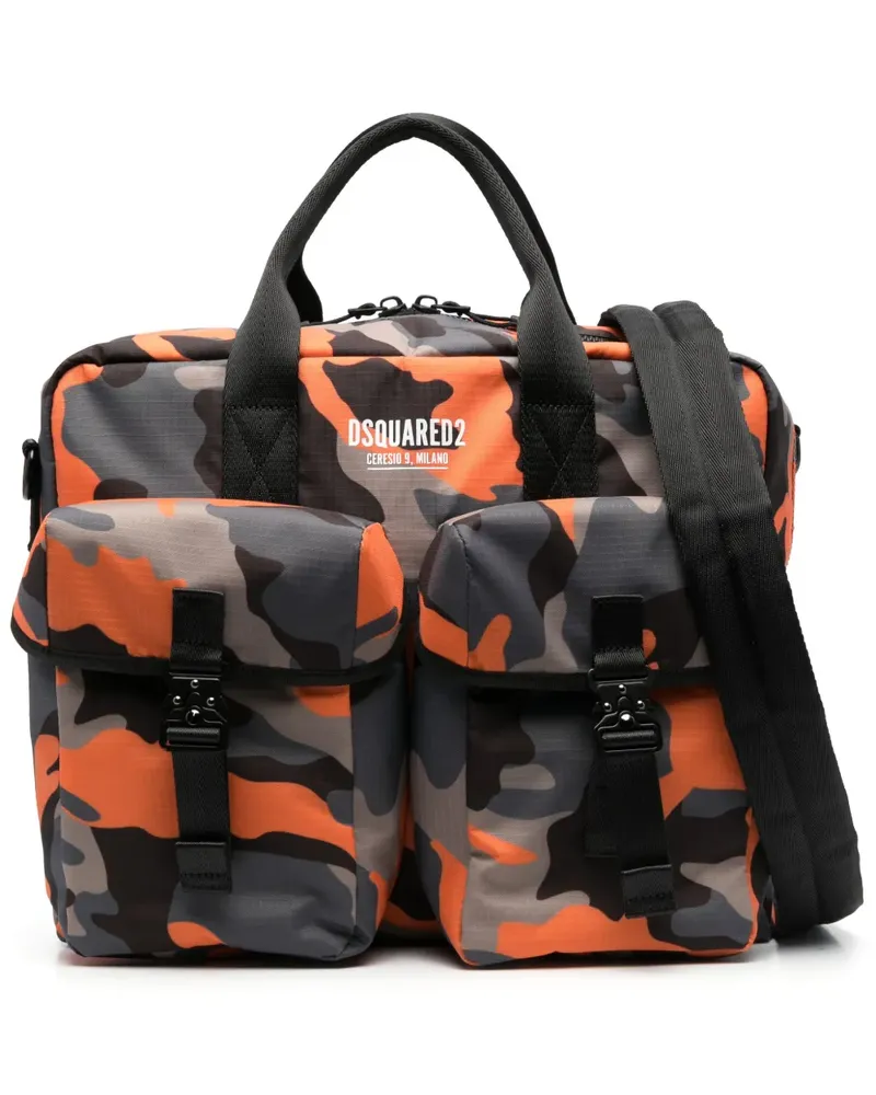 Dsquared2 Reisetasche mit Camouflage-Print - Schwarz Schwarz