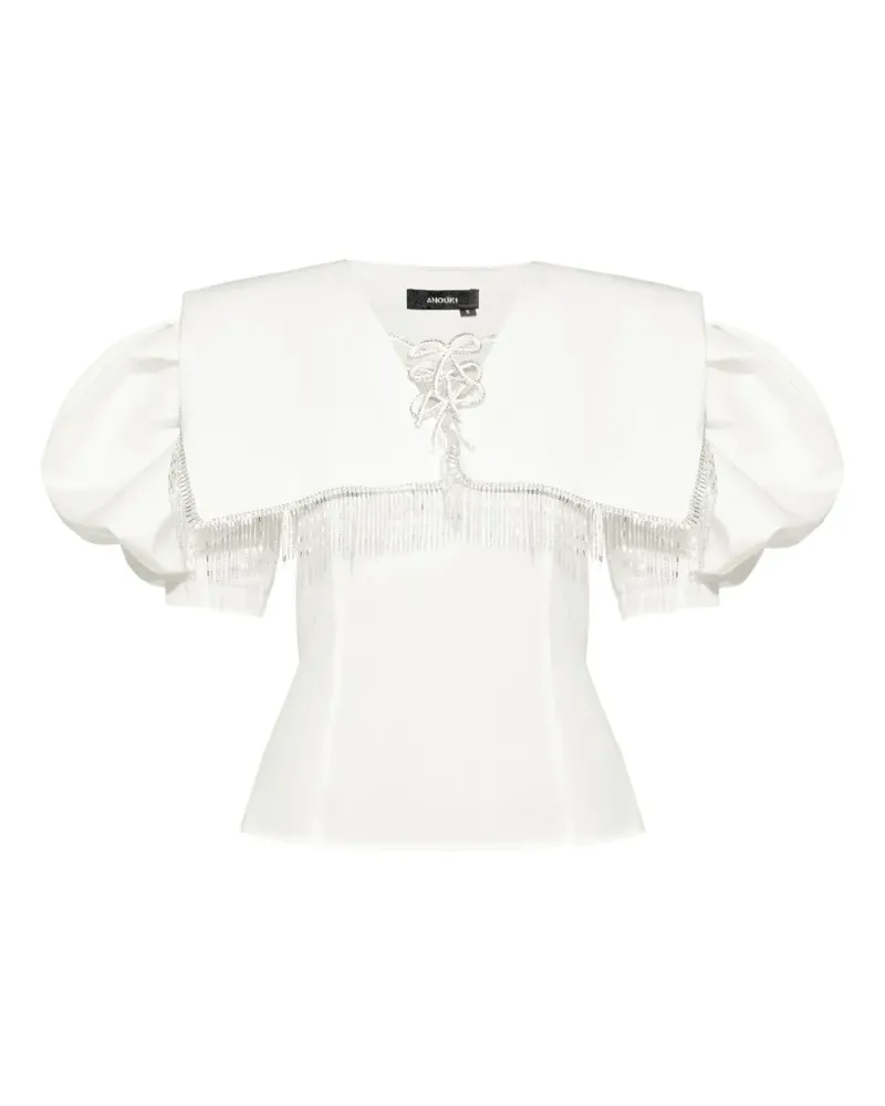 ANOUKI Bluse mit Puffärmeln - Weiß Weiß