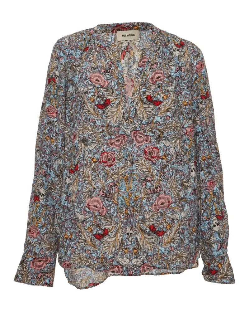 Zadig & Voltaire Bluse mit Blumenprint - Blau Blau