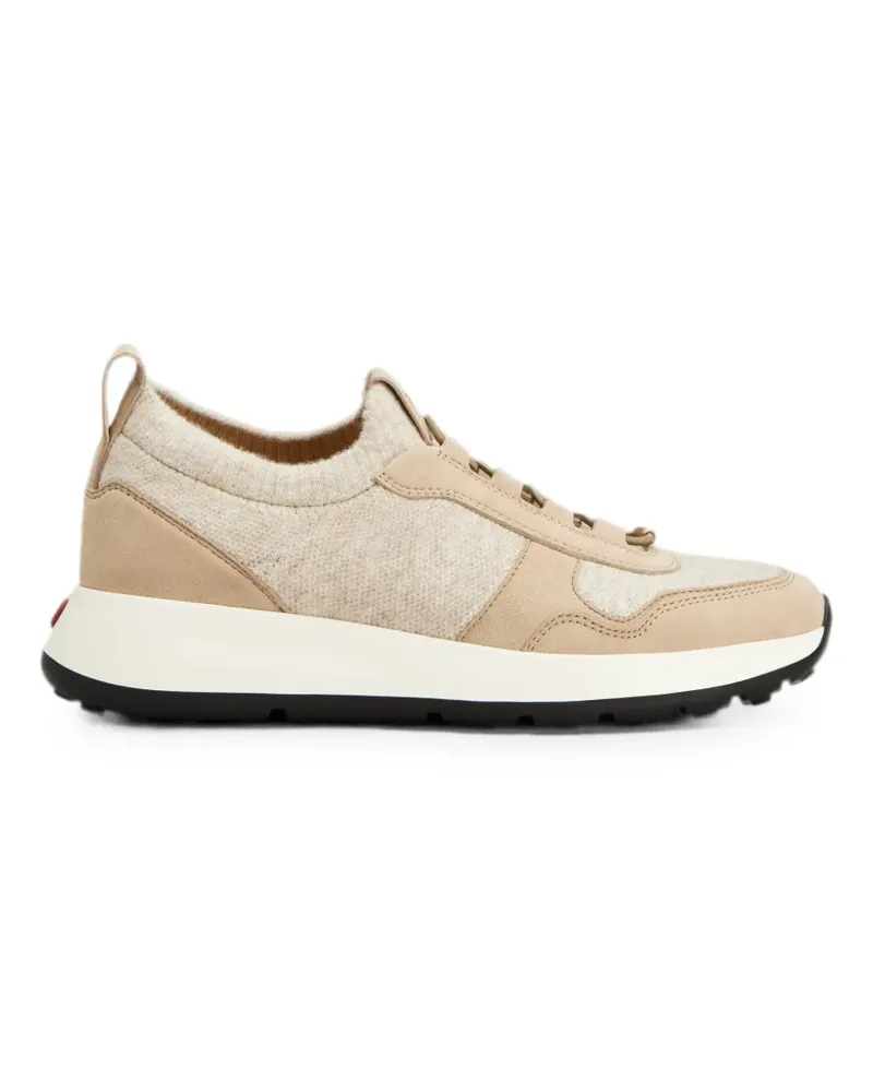 TOD'S Red Dot socks sneakers in knit and suede - Nude Nude