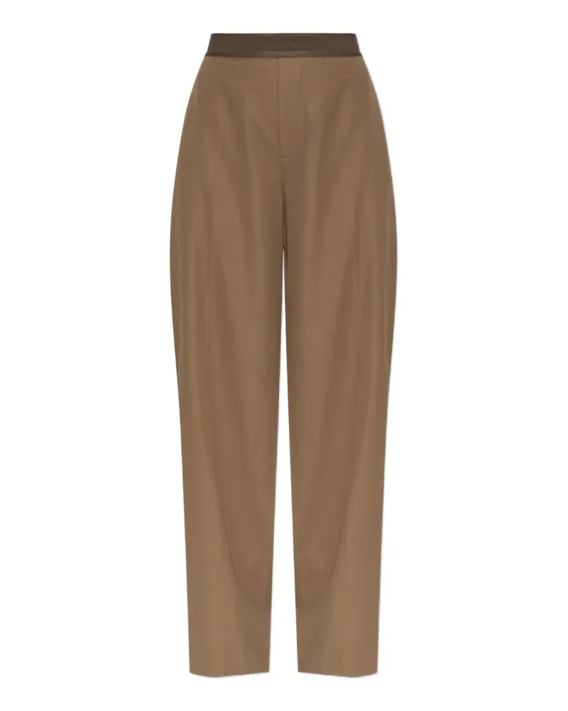 Alexander Wang Palazzohose mit Logo-Bund - Nude Nude