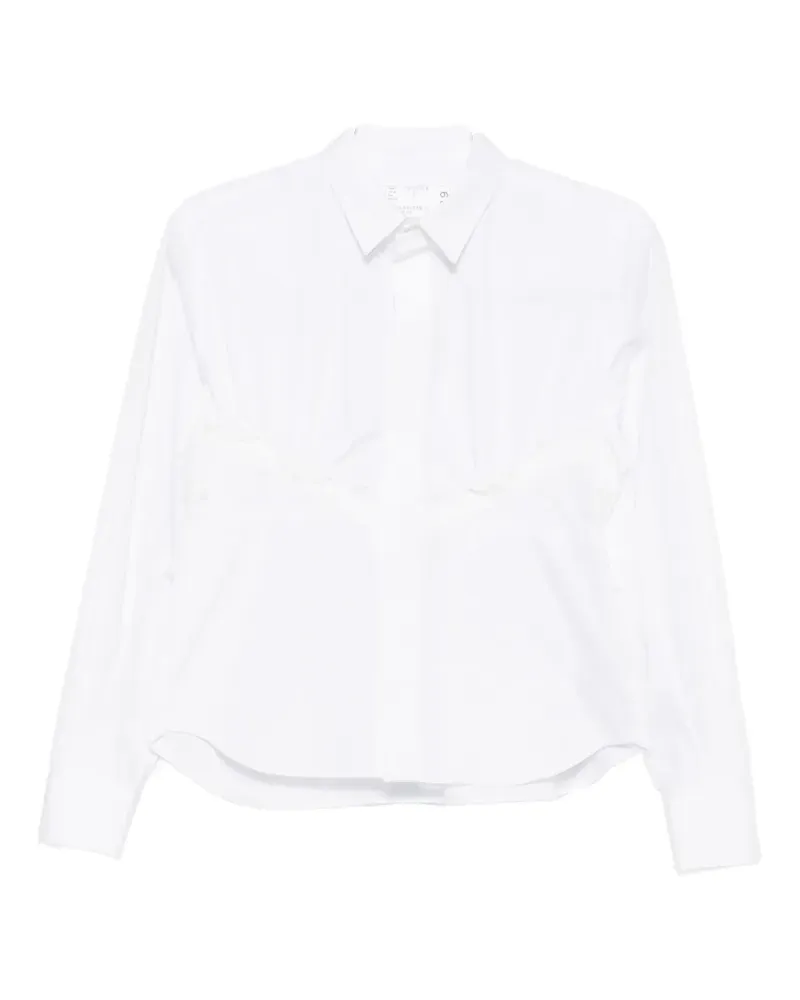 Sacai lace-trimmed gathered shirt - Weiß Weiß