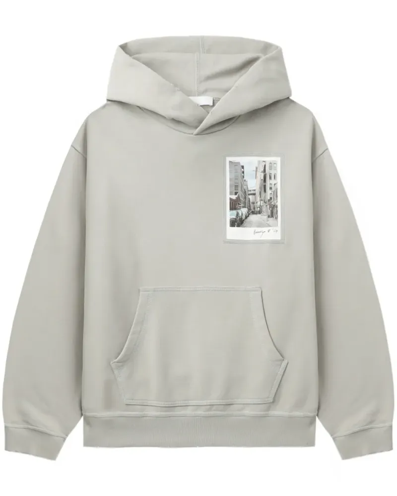 Helmut Lang Post Card Hoodie: Brooklyn Hoodie - Grau Grau