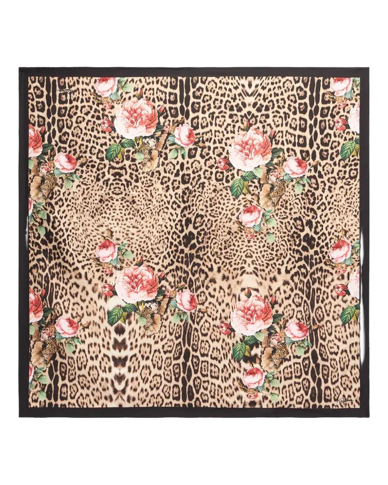 Roberto Cavalli Schal mit Leoparden-Print - Nude Nude