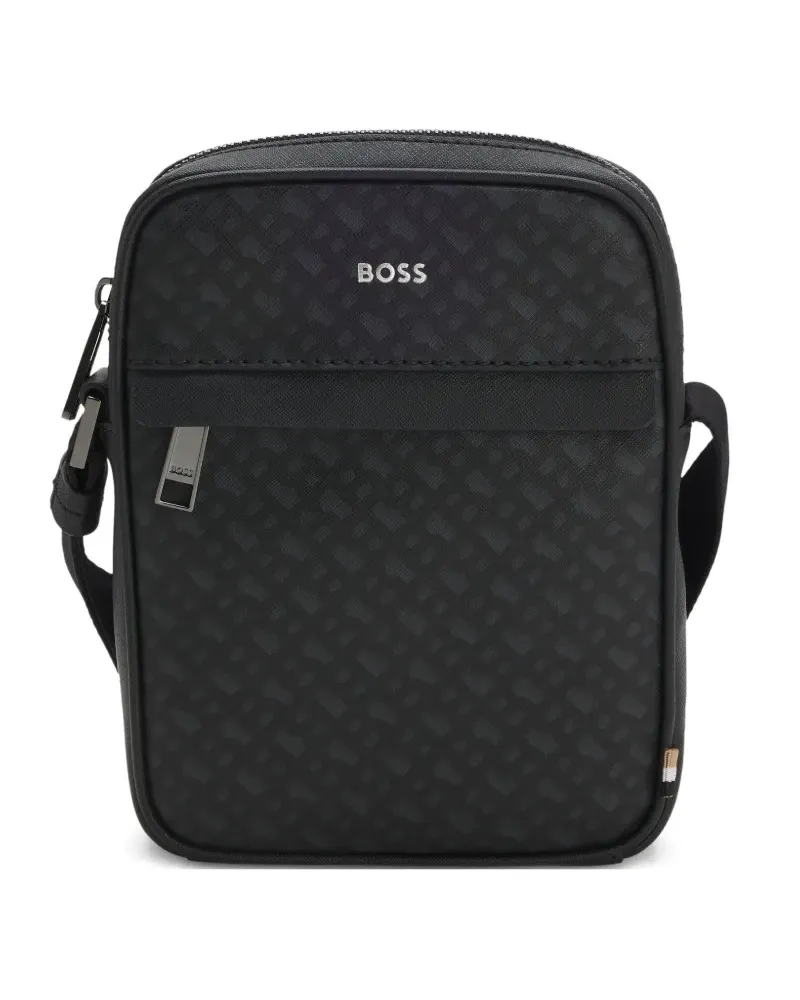 HUGO BOSS Kuriertasche mit Monogramm - Schwarz Schwarz