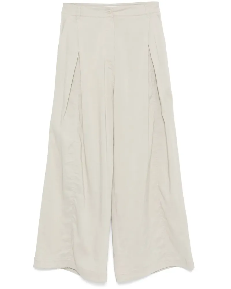 LOW CLASSIC Plissierte Palazzohose - Grün Grün