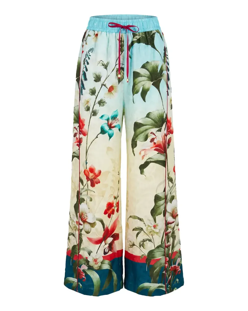 For Restless Sleepers floral-print palazzo pants - Blau Blau