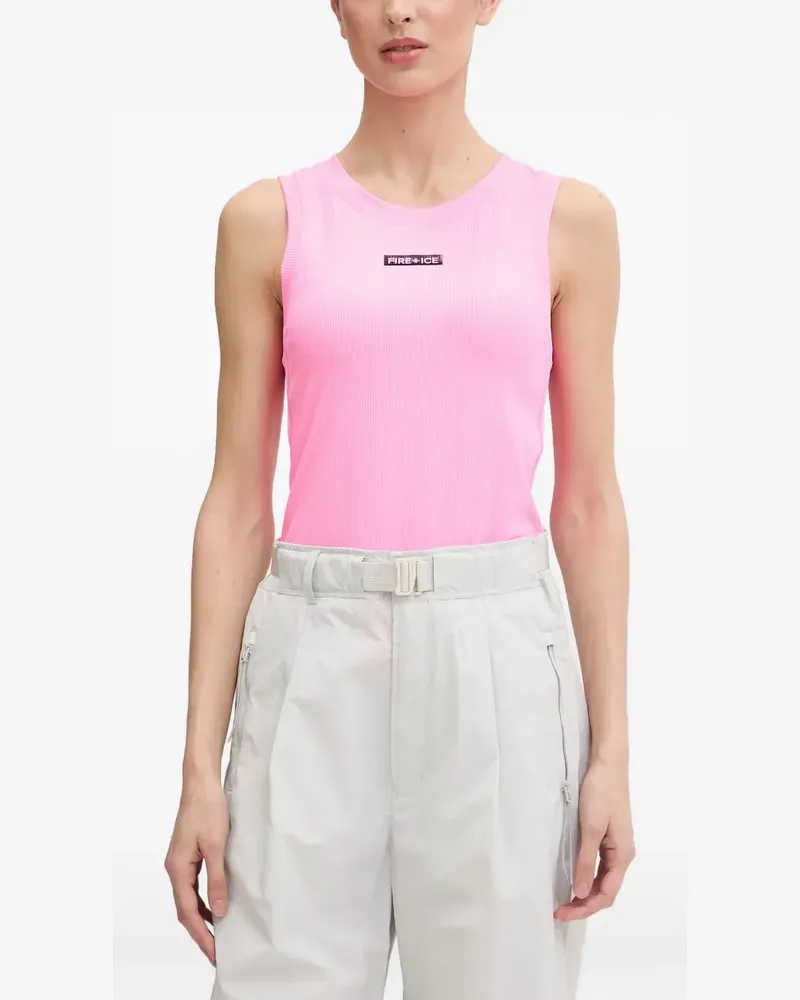 Bogner Fire & Ice Manya ribbed logo-patch tank top - Rosa Rosa