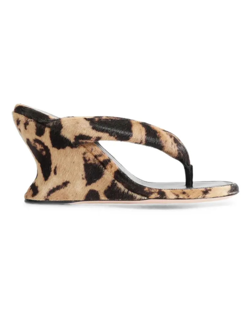 Balenciaga Gaeta Wedge-Sandalen mit Leopardenprint - Nude Nude