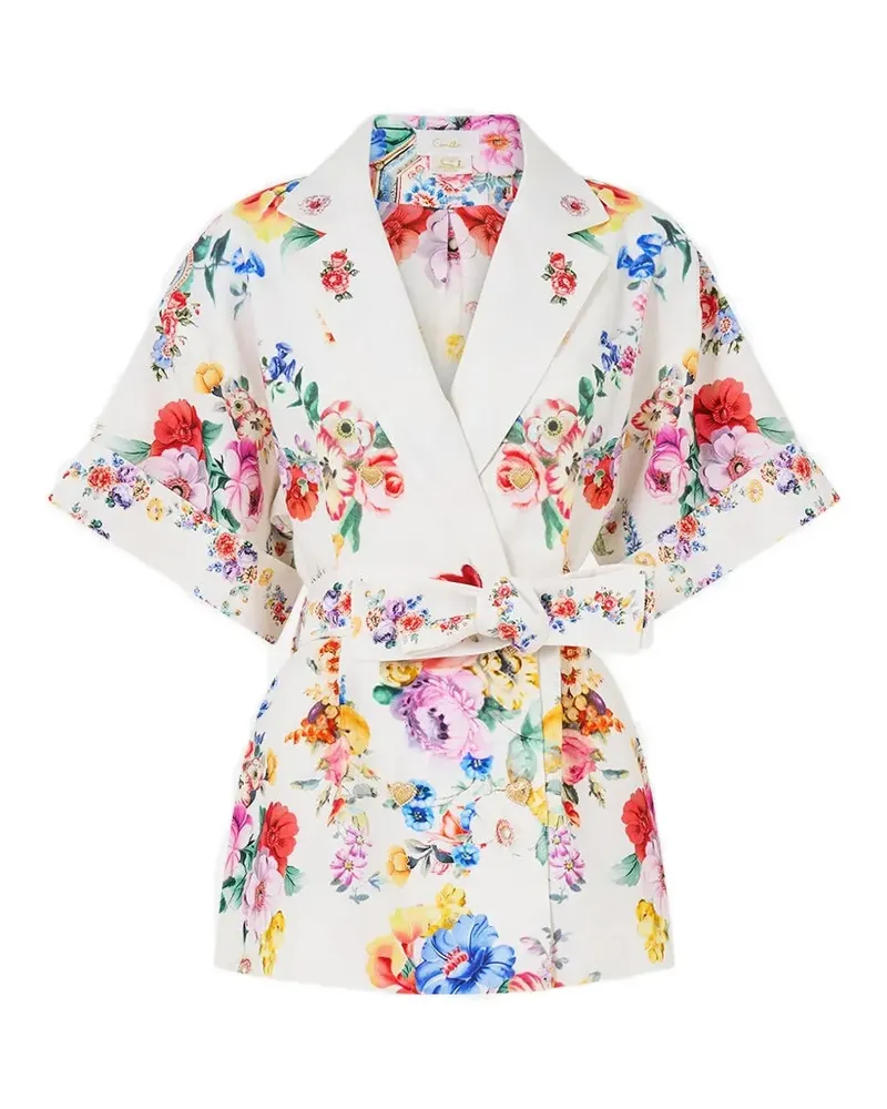 Camilla I Left My Heart In Granada double-breasted floral jacket - Weiß Weiß