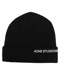 Acne Studios Beanie mit Logo-Stickerei Schwarz