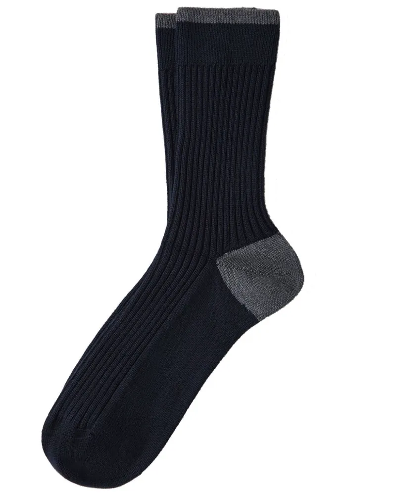 Brunello Cucinelli Socken mit Kontrastsaum - Blau Blau