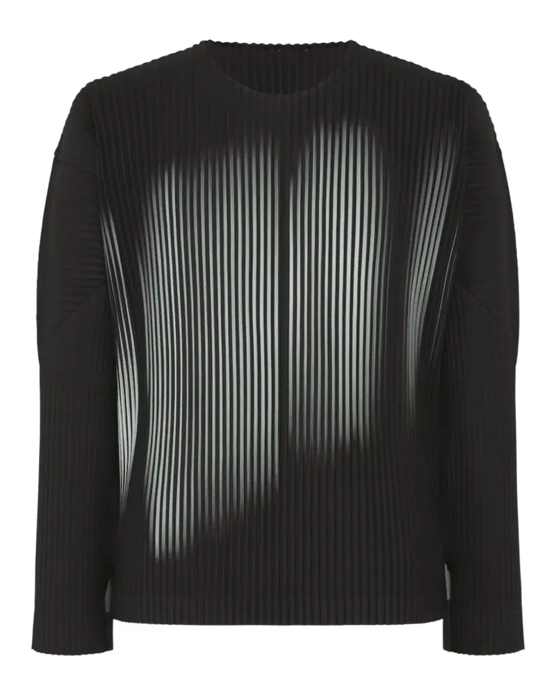 Issey Miyake In the Shadow T-Shirt mit Falten - Schwarz Schwarz