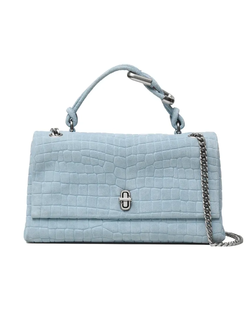 Marc Jacobs The Suede Croc Schultertasche mit Kette - Blau Blau