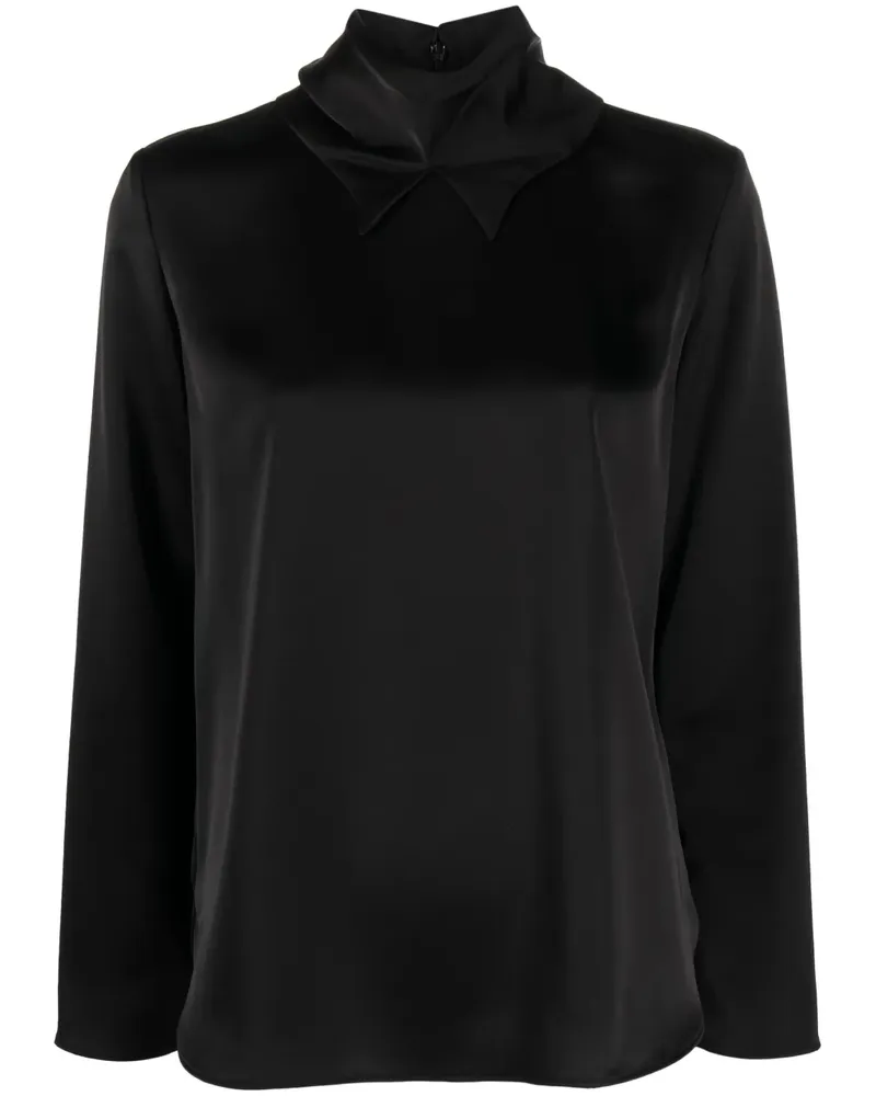 Emporio Armani Bluse mit Stehkragen - Schwarz Schwarz