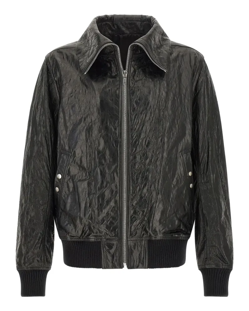Rick Owens Dracuflight hammered leather bomber jacket - Schwarz Schwarz