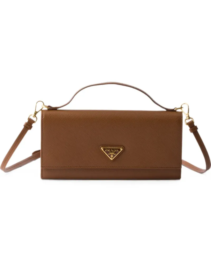 Prada mini Saffiano leather wallet - Braun Braun