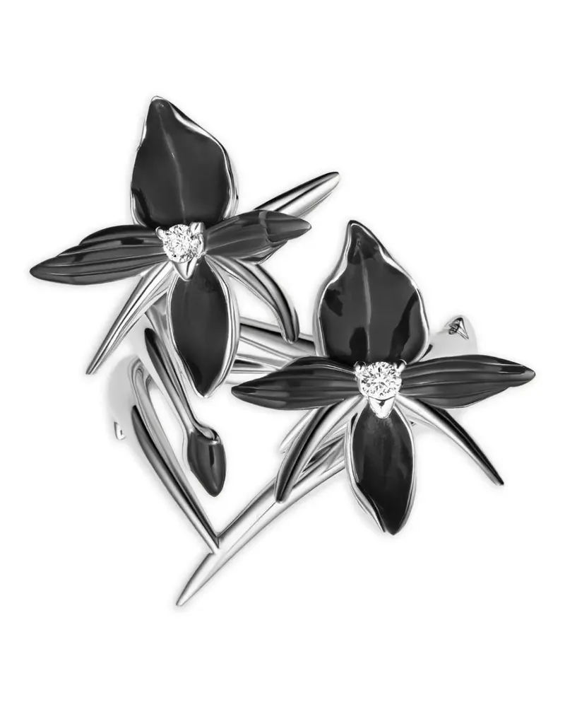 Shaun Leane Black Orchid Ring mit Diamanten - Silber Silber