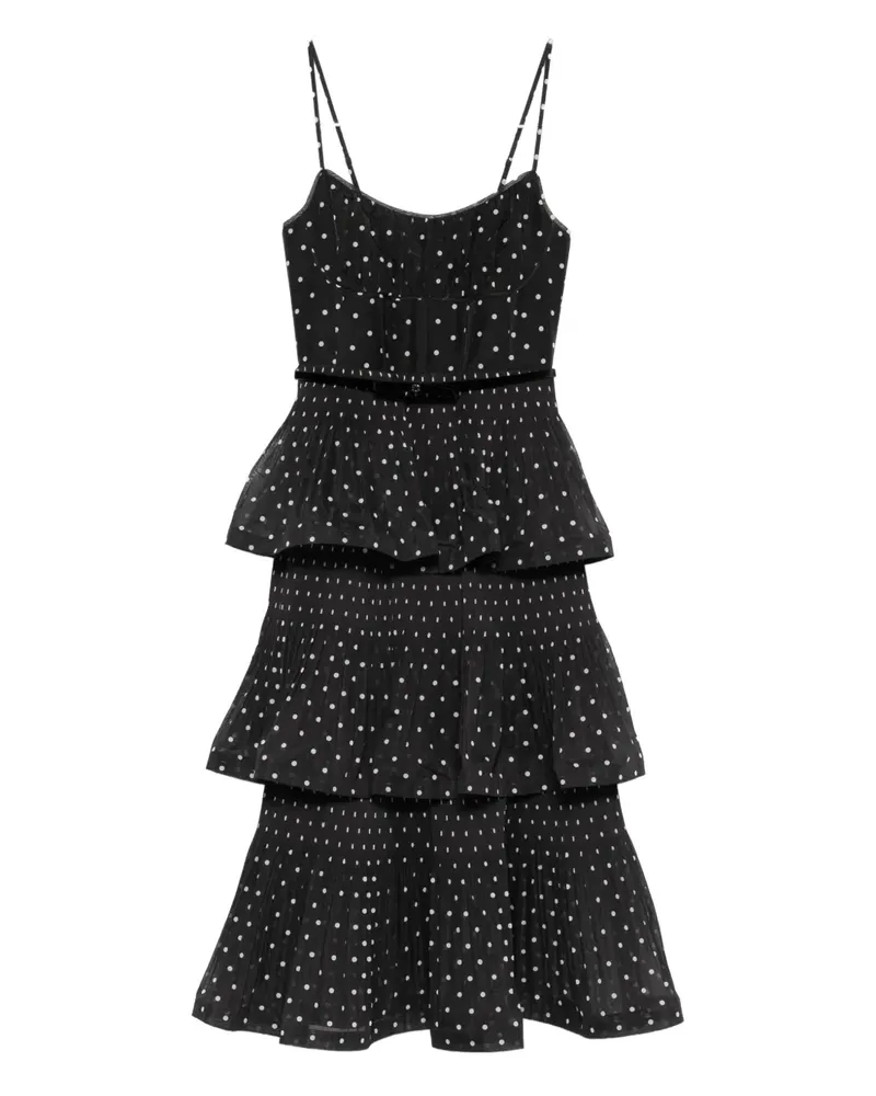 Zimmermann Midikleid mit Polka Dots - Schwarz Schwarz